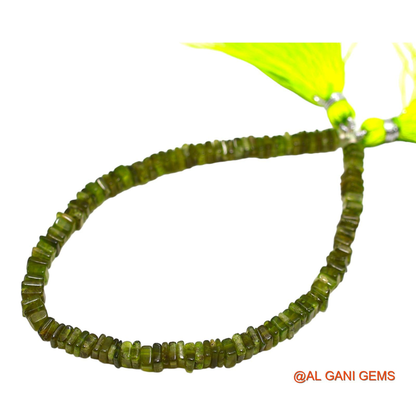 Natural Green Vesuvianite Loose Strand 3 TO 4 MM Fancy Smooth Beads For Jewelry Craft 8" WB-6