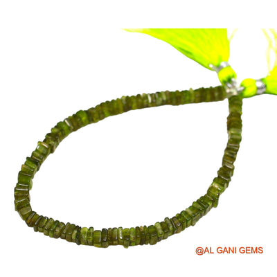 Natural Green Vesuvianite Loose Strand 3 TO 4 MM Fancy Smooth Beads For Jewelry Craft 8" WB-6