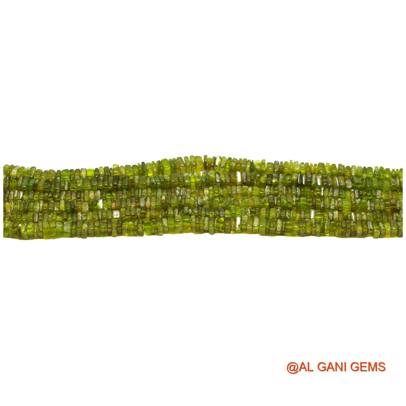 Natural Green Vesuvianite Loose Strand 3 TO 4 MM Fancy Smooth Beads For Jewelry Craft 8" WB-6