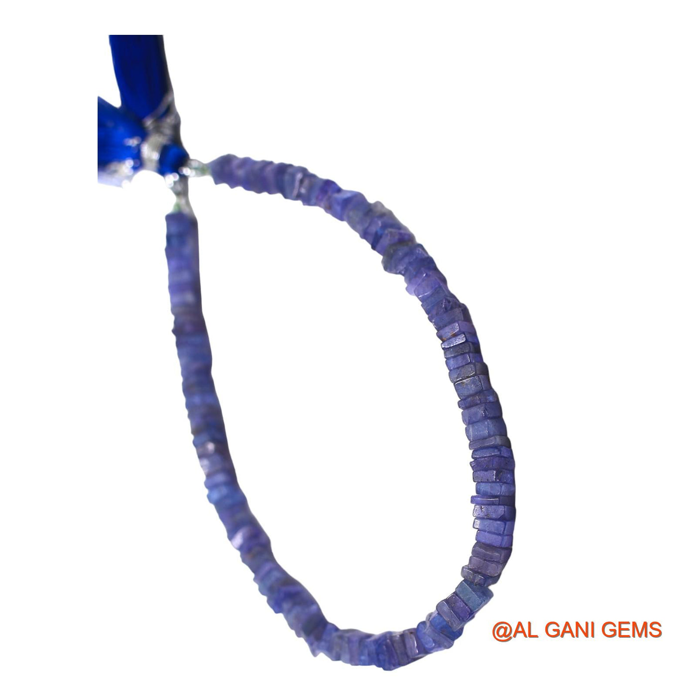 Square Smooth Loose Beads Strand For Jewelry Making 4 MM Natural Light Blue Tanzanite 8" WB-8